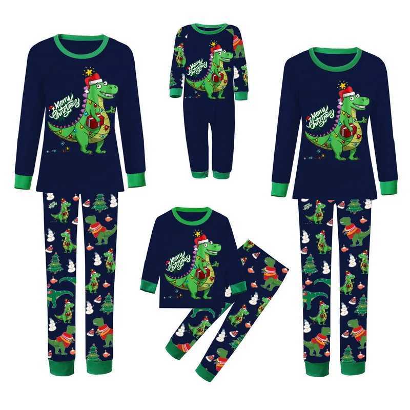 Christmas Pajamas Family Matching Set Christmas Tree/Hat Letter Top Flat Pants Adult Mother Children Pajamas Family Clothing W241015