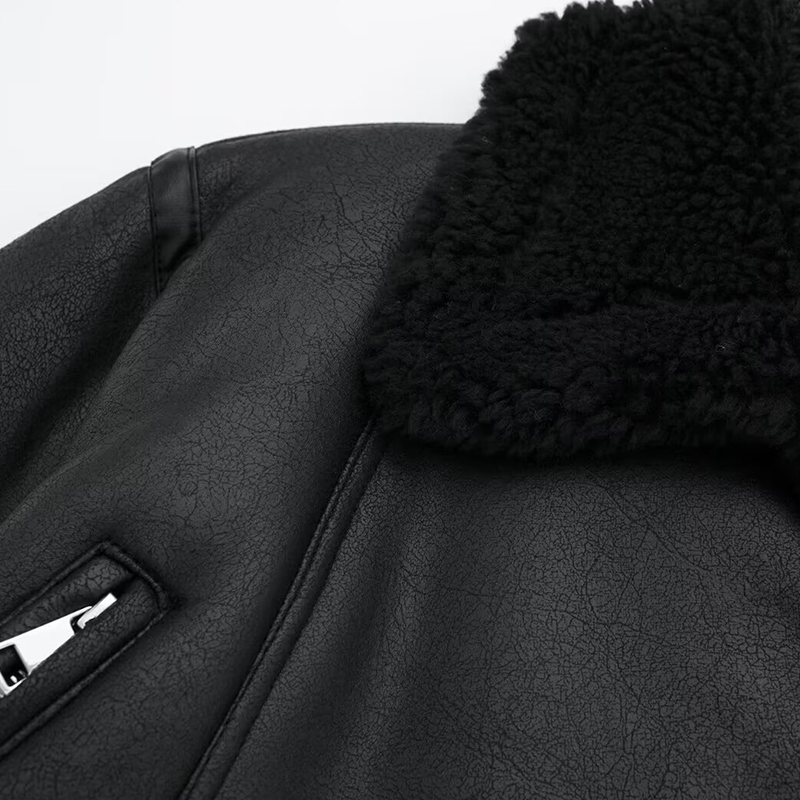 Women's Winter Warm Thick Outwear Black Streetwear Elegant Outerwear 2024 Inszart Patchwork Woman Jackets Coat Tops