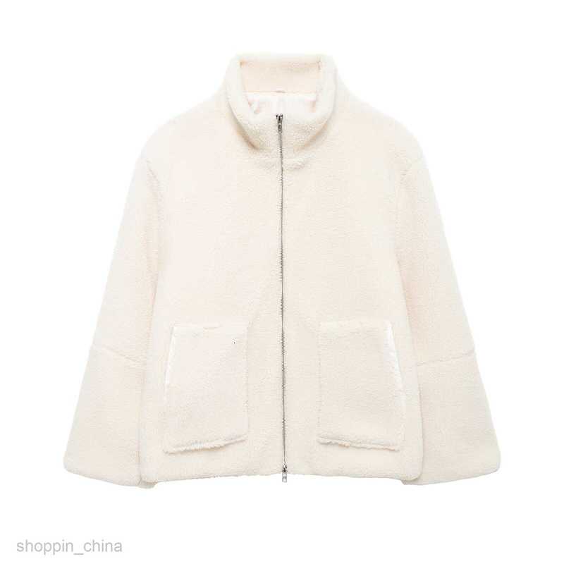 Women Jackets Coats style autumn and winter new women's clothing solid color lazy style lamb wool high neck woolen coat