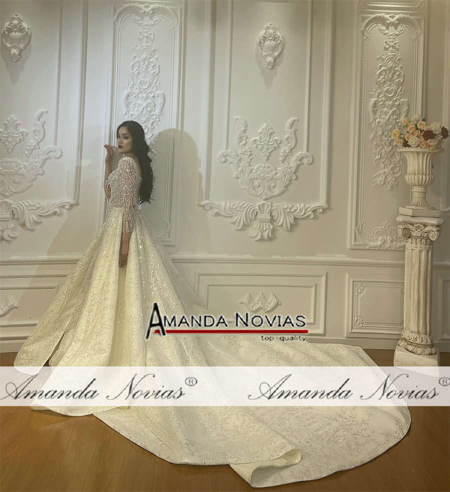 Detachable Skirt Crystal Mermaid 2 in 1 Wedding Dress