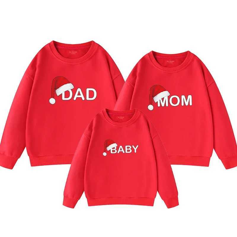 Christmas Mom Daughter Top Father Son Sweater Winter Family Matching Clothing Santa Claus Printed Shirt Casual Floral W241015