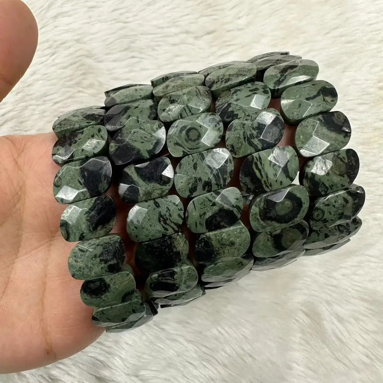Natural Kambaba Jasper Stone Beads Bracelet Natural Gemstone Bangle DIY Jewelry for Woman Gift Wholesale 241017