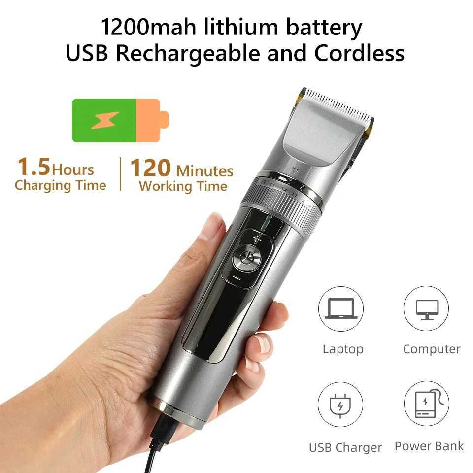 Electric hair clipper mens hair clipper cordless beard trimmer display USB charging wet dry hair clipper W241017