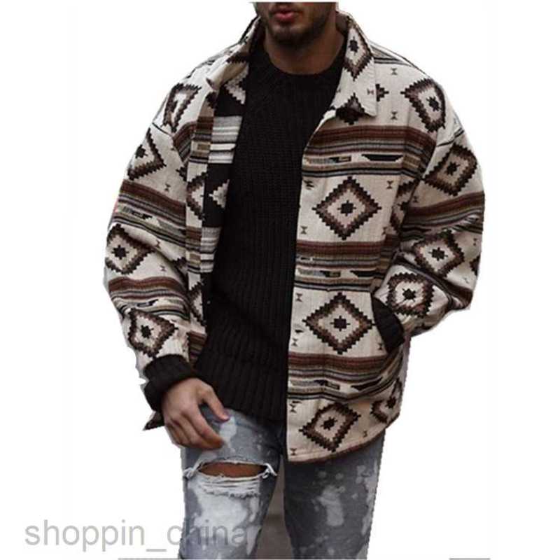 Men's Jackets Coats Autumn New Youth Lapel fashion printed jacket for men