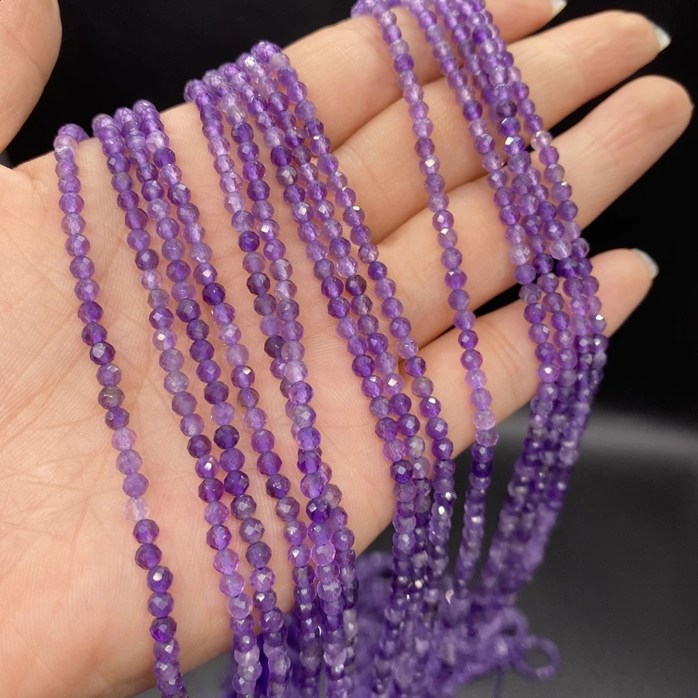 Natural lapis lazuli aquamarine amethyst obsidian beads used for jewelry making DIY bracelets necklace accessories 3mm 241017
