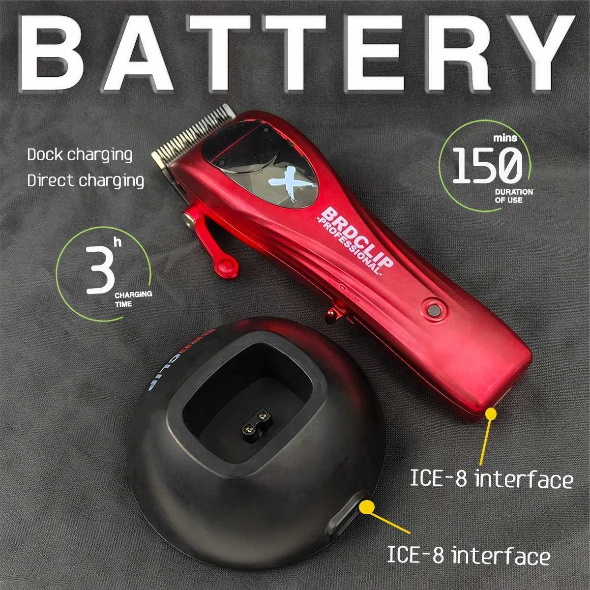 BRDCLIP Professional 9000RPM Mens Hair Clipper Rechargeable Beard Trimmer for Precision Mens Electric Hair Clippers W241017