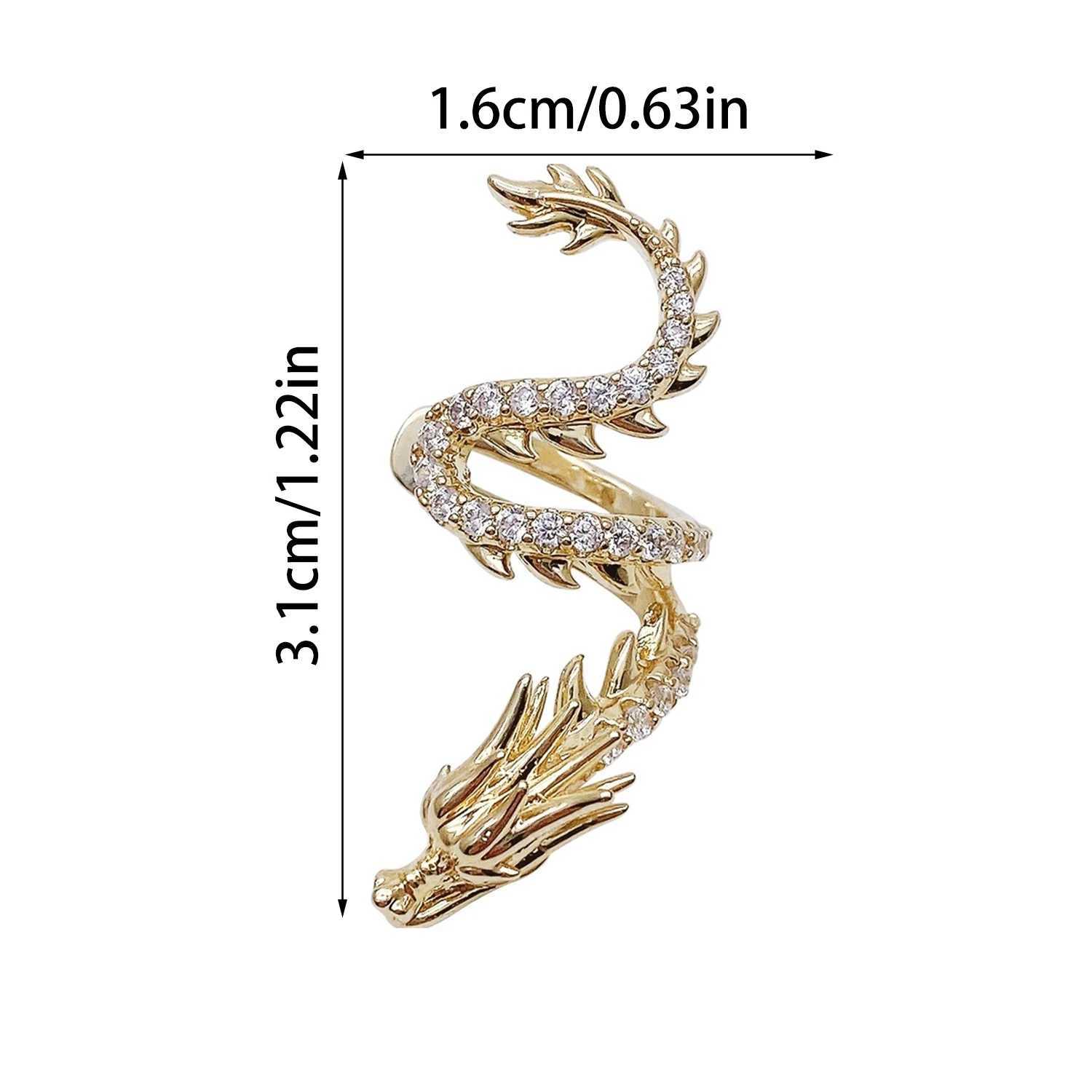 Unique design of dragon ear cuffs womens non perforated earrings personalized fashion punk metal cute cool ear clips jewelry gifts W241017