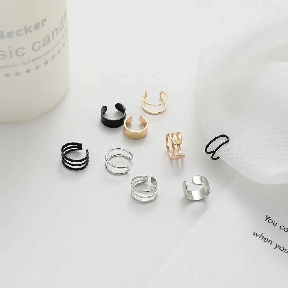 3 fashionable and simple cross clip earrings suitable for women cute gold silver punk ear clips no perforated jewelry W241017