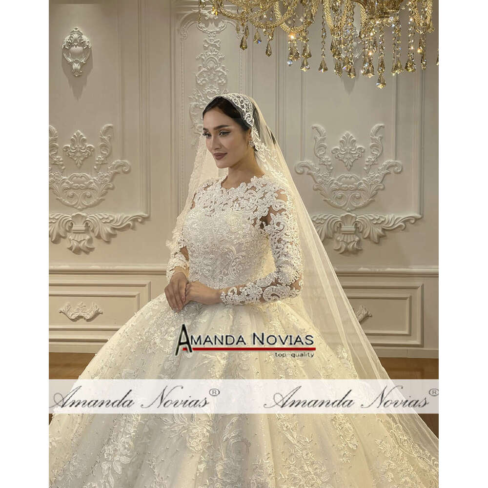 Off White Lace Wedding Dress Muslim 2024
