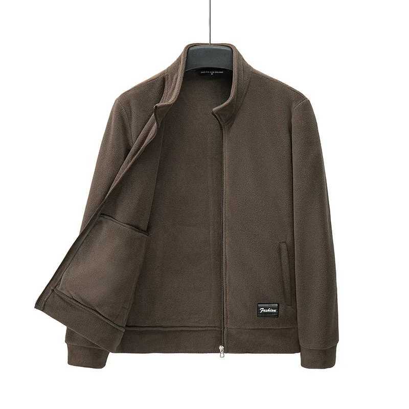 8XL Lamb fleece jacket for men autumn winter mens jacket with thickened fleece warmth stand up collar fleece casual jacketsXJ241017