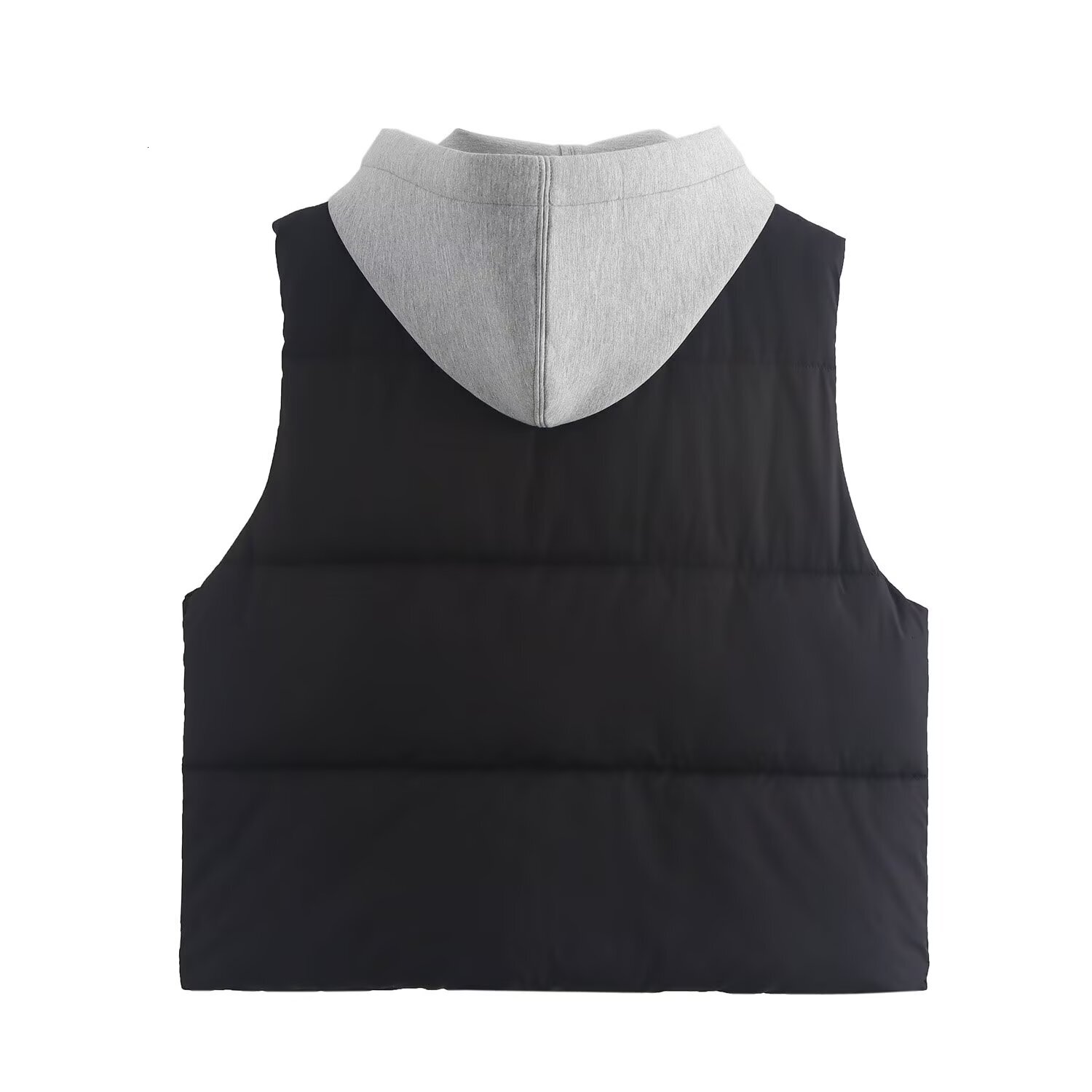 Women's Vest Jackets Warm Coat Sleeveless Outwear With Hoodies Black 2024 Inszart Patchwork Casual Loose Chalecos De Invierno