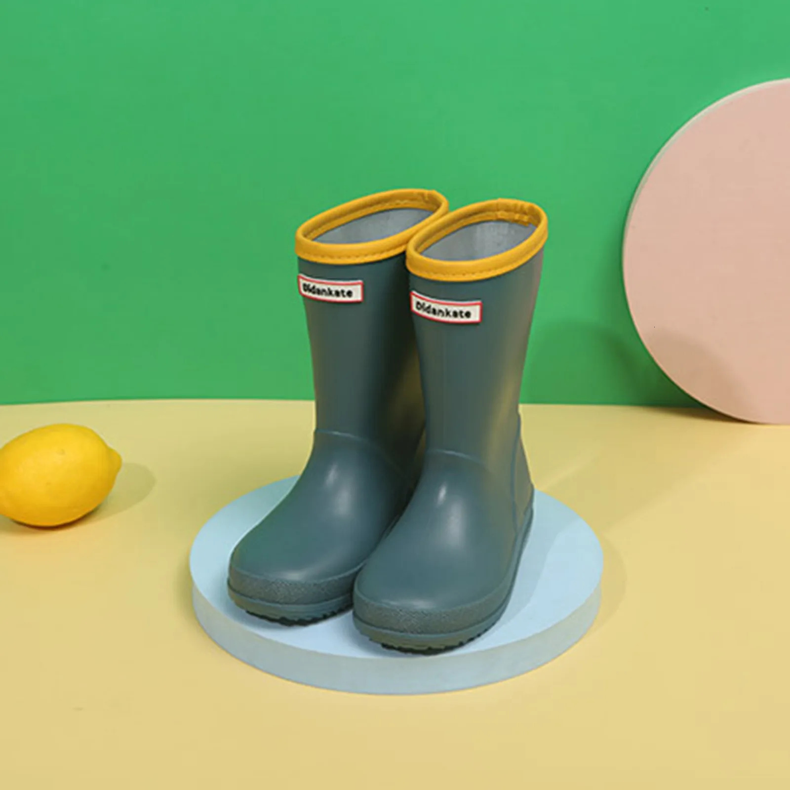 Rubber Four Seasons Shoes Children Rainboots High Quality Comfortable Outdoor Baby Boys Girls Water Shoes Kids Solid Rain Boots 241016