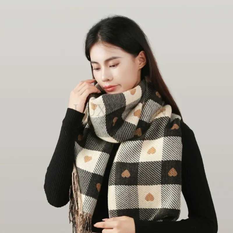 Scarves Wen Knitted patterned Plaid Girl Winter Keep Warm College Fashion and Leisure Chic Classy Fem X241017