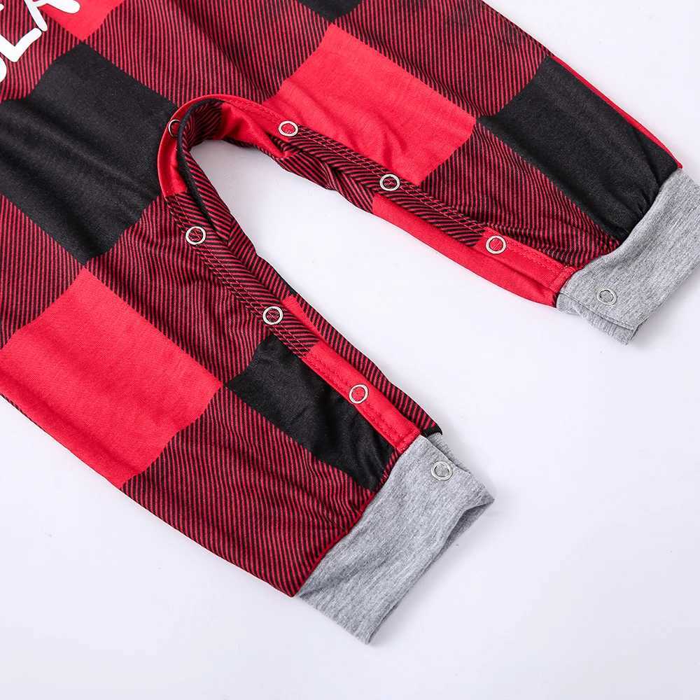High quality family matching set Christmas pajamas set plain hooded+long pants baby jumpsuit Pjs cute soft pajamas W241015