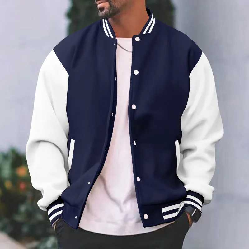 New Loose Trendy Brand Baseball Shirt Mens Fashion Bomber Jacket Mens Casual Plus Large Street Mens Coat M241017