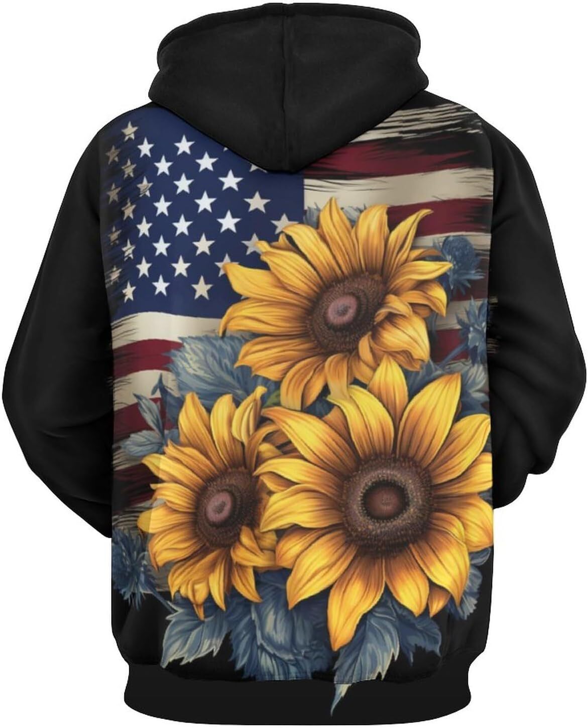 Hoodie for Mens Womens Funny American Us Flag Hoodie Novelty Tie Dyed Long Sleeve Sweatshirt Hoodies Pocket Graphic Hoodies sweatshirt Pullover Long S