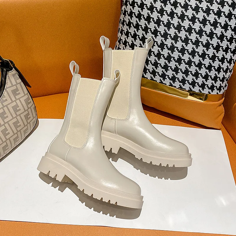 2024 New Brand Round Toe Platform Womens Boots High Top Winter Fleece Warm Shoes Anti-Skid Woman Booties Botas
