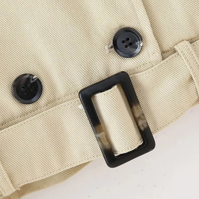 Belt Jackets Women's Coat Khaki Outwear Long Sleeve With Button Solid Inszartrafz 2024 Chaquetas Para Mujer Elegante Tops