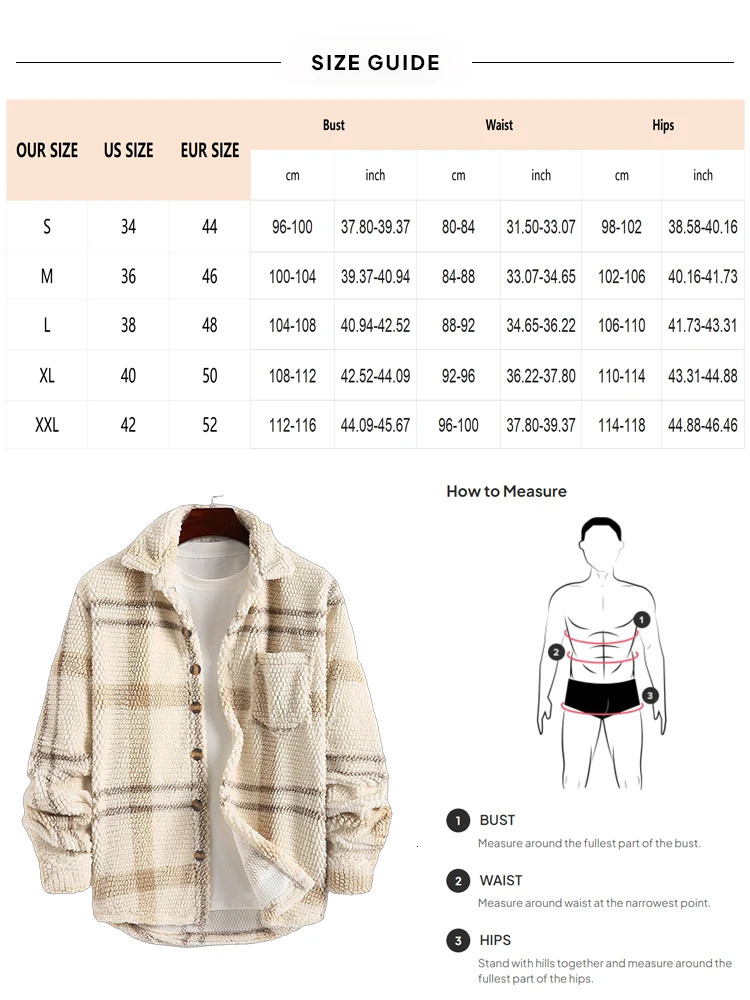 Mens retro plain collar jacket with long sleeved Sherpa jacket pocket warm mens shirt 241008