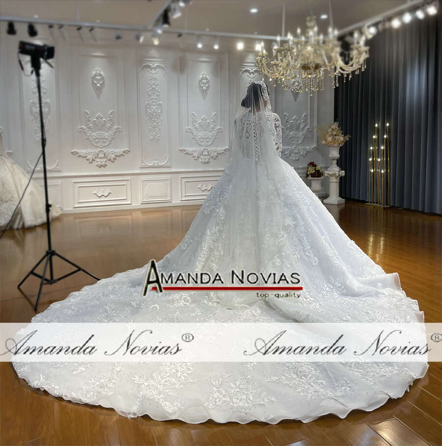 Off White Lace Wedding Dress Muslim 2024