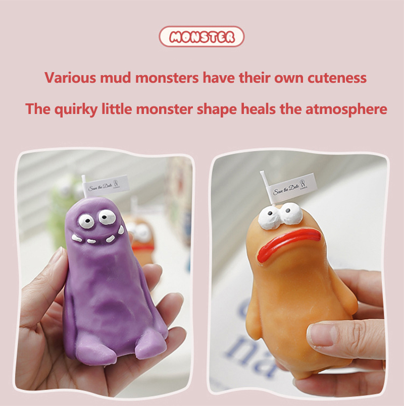 Clay Monster Candles Wholesale Ugly fragrance birthday gift companion cartoon shape scented candles S260204