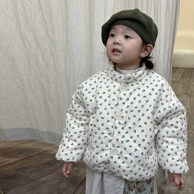 Girls outerwear jacket winter cotton windproof latest warm and velvet thick high-quality childrens clothing M241018