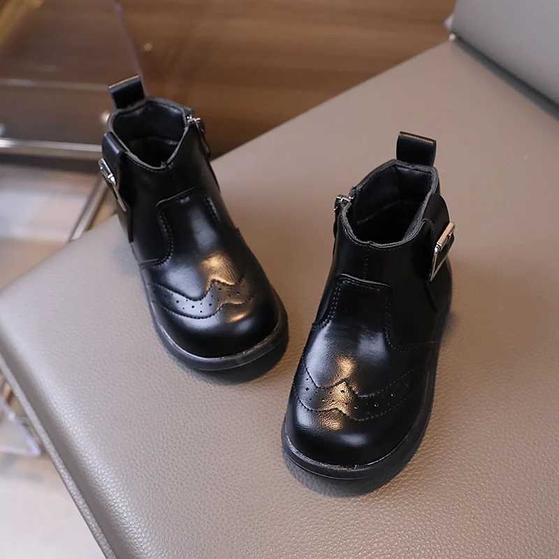 Boots 2024 Spring Autumn Childrens Boot Non-slip Kids Shoes Boots for Girl Fashion Simple Classic Boys Causal Ankle Boots Fashion New H241018