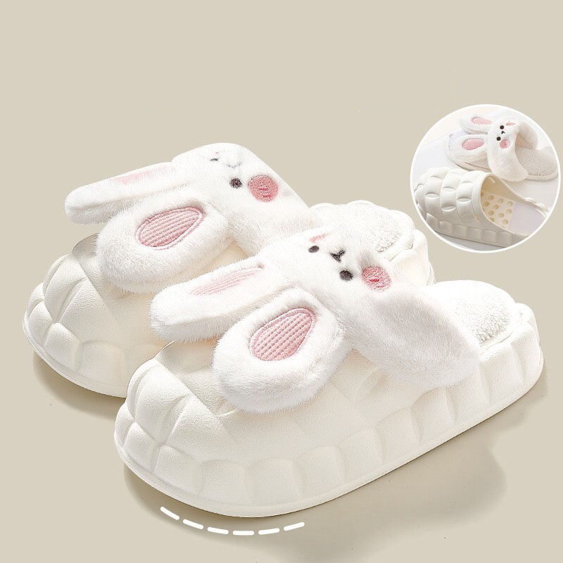 2024 New Plush Bag Slippers: Detachable, Waterproof, Autumn/Winter Cotton Slippers for Women