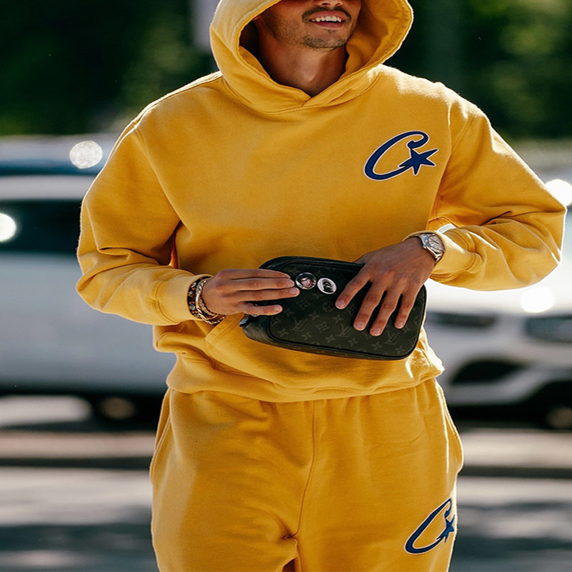 Fashion Tracksuit Printed Two Piece Set Mens Printing Versatile Hoodie Street Retro Y2k Spring Autumn Casual Streetwear Suit w241017