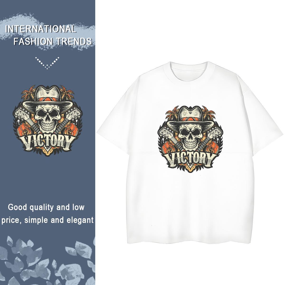 TOP Quality Womens T Shirts 230g 100% Cotton Comfortable Spring Summer skull Woman Tshirt High quality Custom Printing Top Shirts