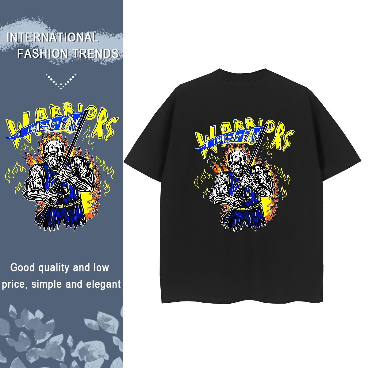 2024 DIY T shirt 230g 100% Cotton Breathable Soft Casual Daily Wear skull Woman Tshirt Designer Cartoon Printing L-4XL Tshirts