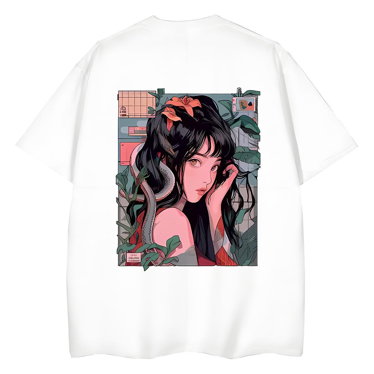 2024 DIY T Shirts Women 100% Cotton 230g Short sleeve Soft Hip Hop portrait Women Tees Unisex Custom Printing Top Tees