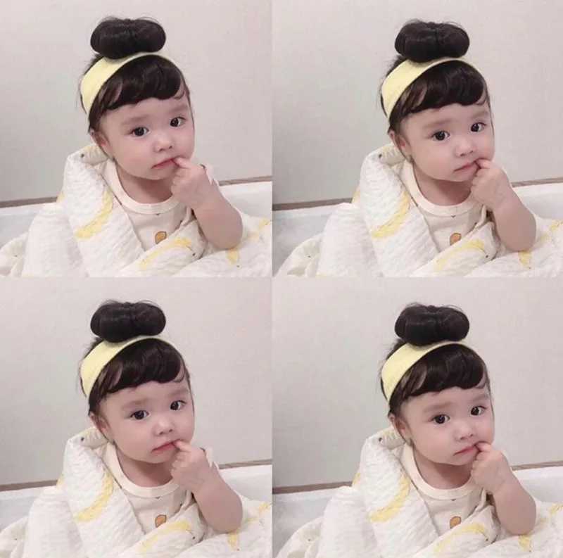 Hair accessories Fashion Cute Buns Baby Girl Wig Hat Cap Hairpiece Cosplay Newborn Children Headbands Headwear for Kids Girls LX241018