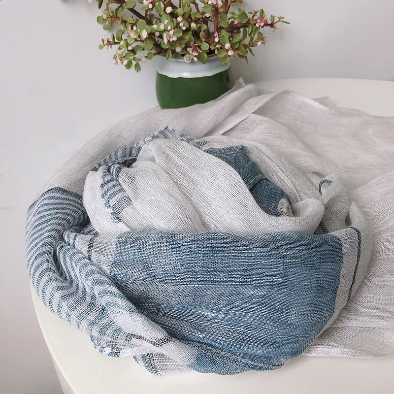 Elegant and lightweight linen scarf suitable for women lightweight linen scarf shawl high-quality headband long scarf 241017