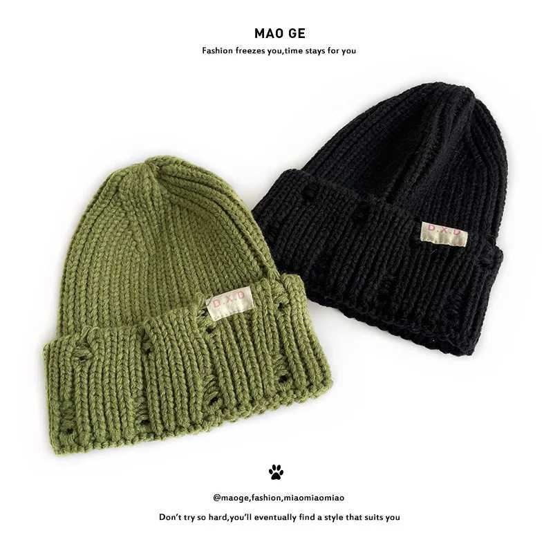 Kids Knitted Hats New Childrens Hat Autumn Winter Fashion Letter Pullover Caps for Boys Girls Baby Woolen Hat Warm Accessories LX241018