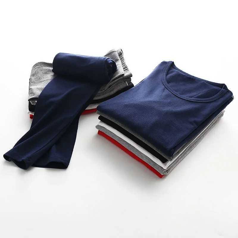 Men's Thermal Underwear Long Johns winter hot underwear mens Largo long underwear 2-piece set top pants cotton oversized mens clothing Y241018ZE6