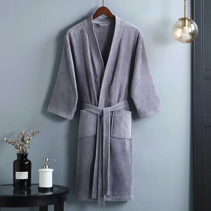 Womens Bathrobe Pure Cotton Large Size Spring Autumn Sleepwear Robe Long Sleeve Couple Home Wear Clothing Female Night RobesXJ241018