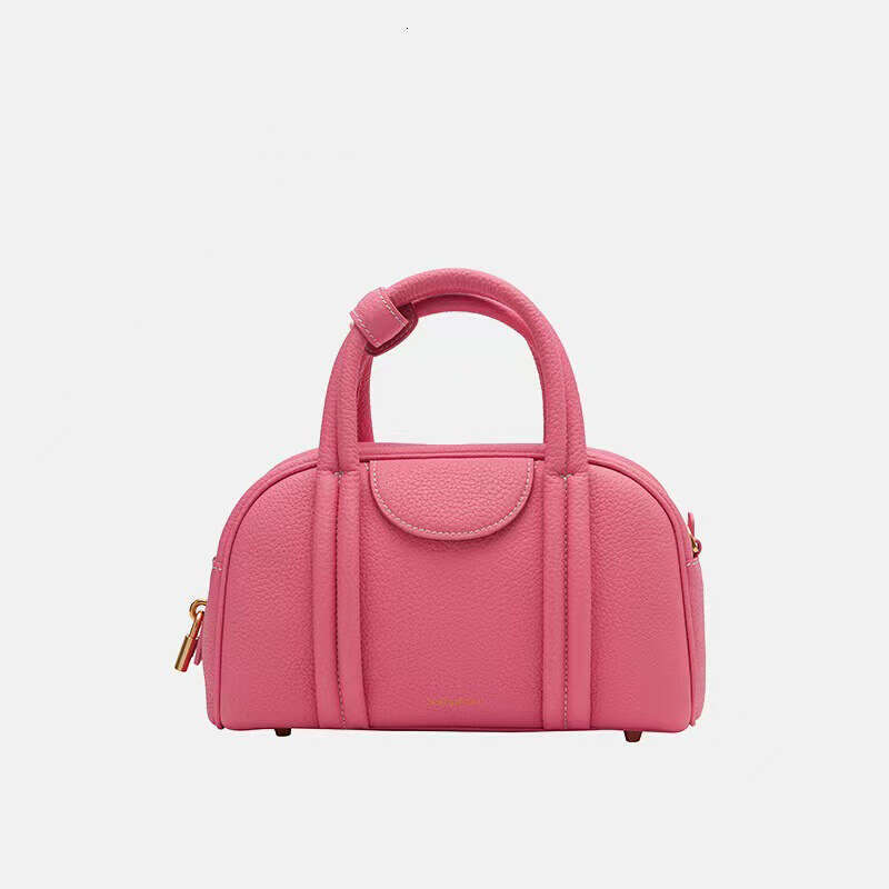 Brand Design Bowg Genuine Leather Boston Bag Fashion Commuting Crossbody Bags Solid Color Women Handbag