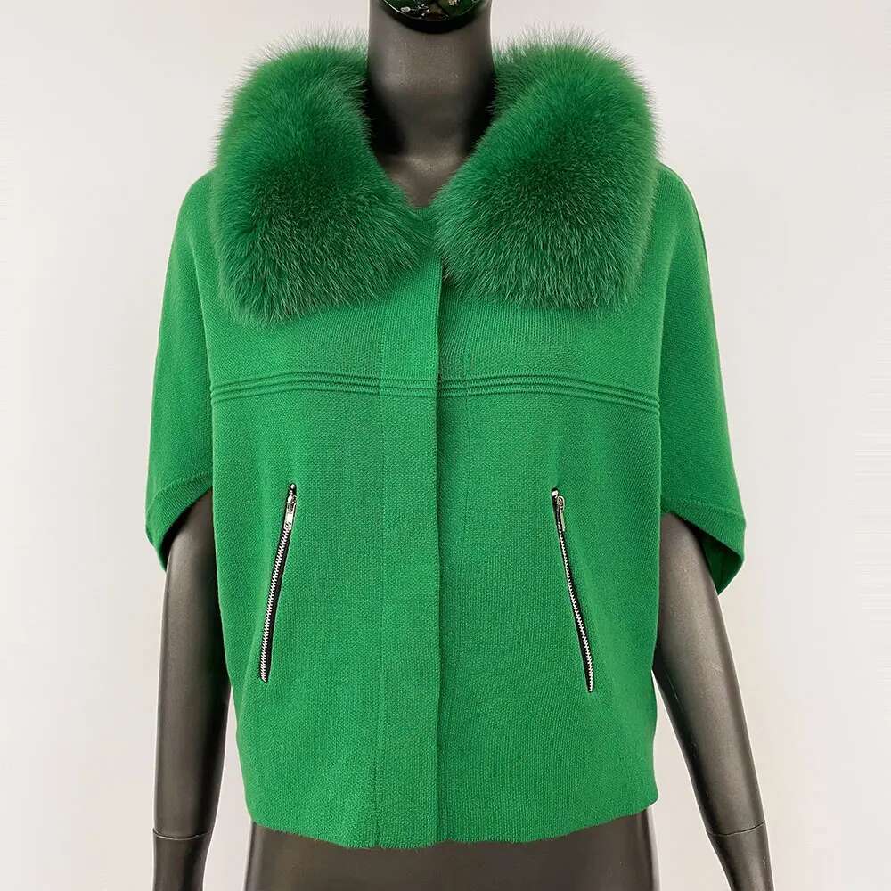 2024 European Fashion Knitted Sweater Real Cardigan Natural Fox Fur Jacket Clothes For Women Autumn Winter Outerwear