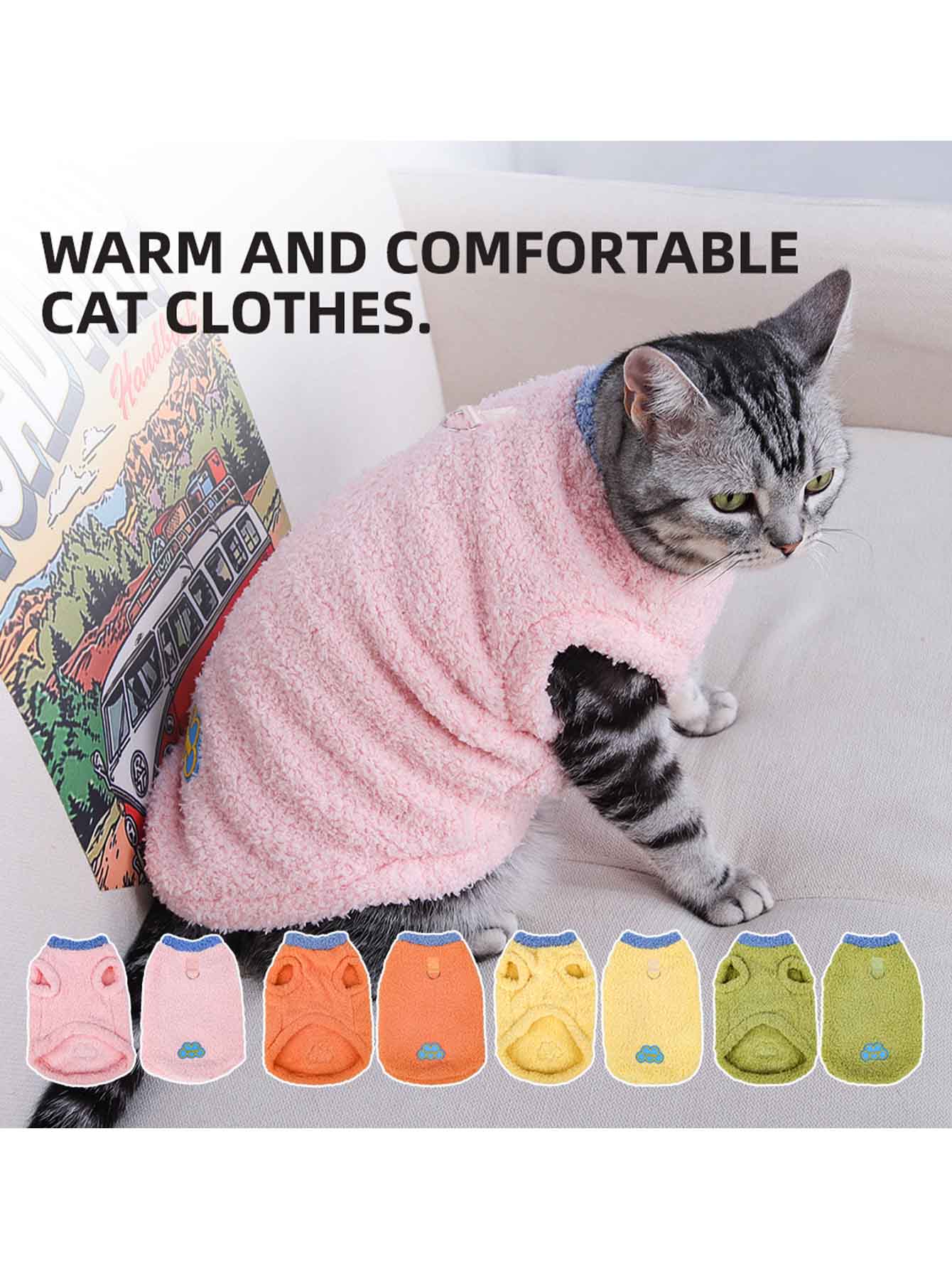Cross border new fleece pet clothes with fleece added in autumn and winter, vest style, winter pet dog cotton clothes for warmth wholesale