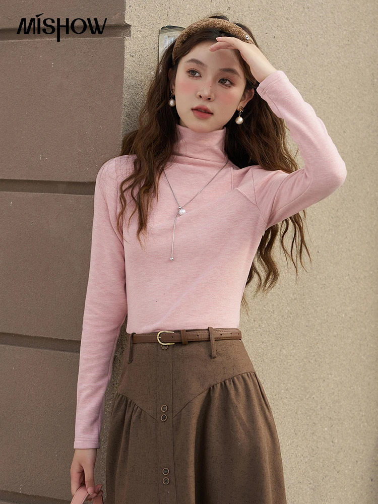 MISHOW Mock Neck Bottoming Shirt Long Sleeve Inner Tops for Women Autumn Winter Fashion Warm Slim Tshirt MXC58Z0290 241018