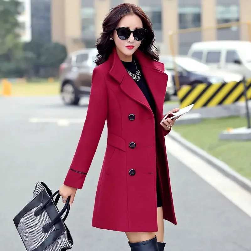 Long Woolen Coat Womens British Style Autumn Woolen Jacket Female Woolen Suit Winter jacket women Outercoat Women CardiganX241009