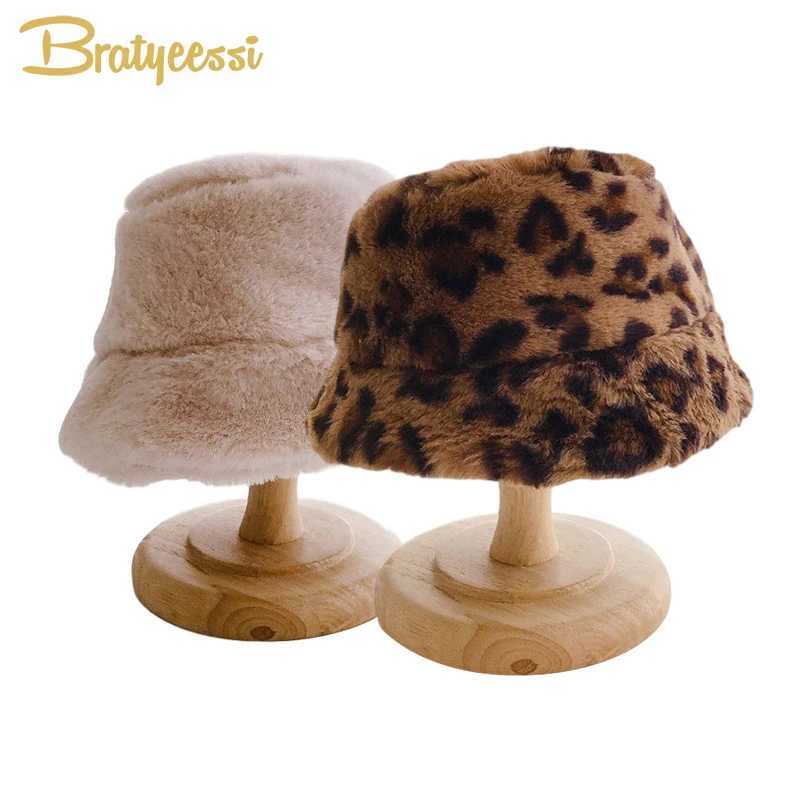 Winter Hat for Kids Faux Fur Bucket Hat for Girls Boys Cap Children Warm Baby Hat Kids Accessories 2-5Y LX241018