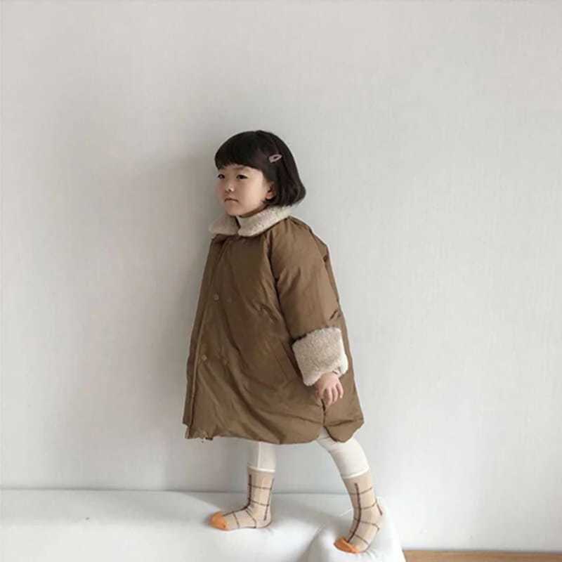 Boys outerwear cotton jacket long warm and velvet thick winter childrens clothing M241018