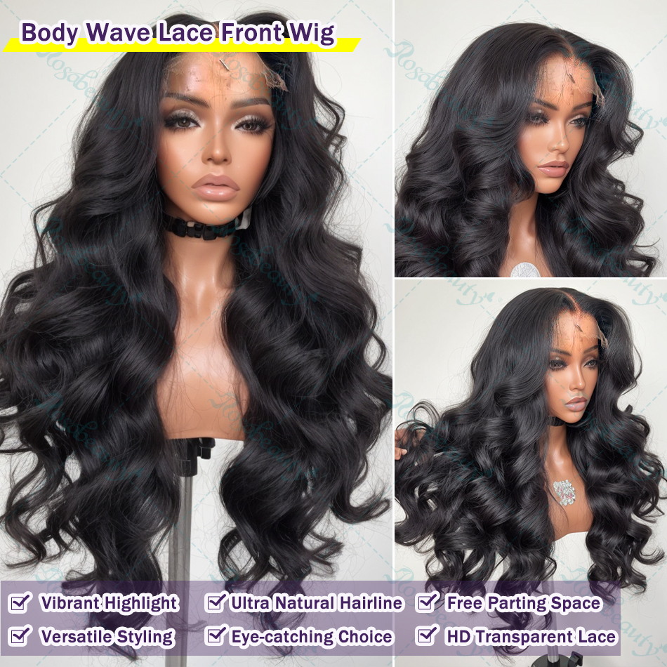 26 30 40 Inch Water HD Frontal Human Hair Wigs Transparent 13X4 13X6 Body Wave Lace Front Wig Pre Plucked For Women