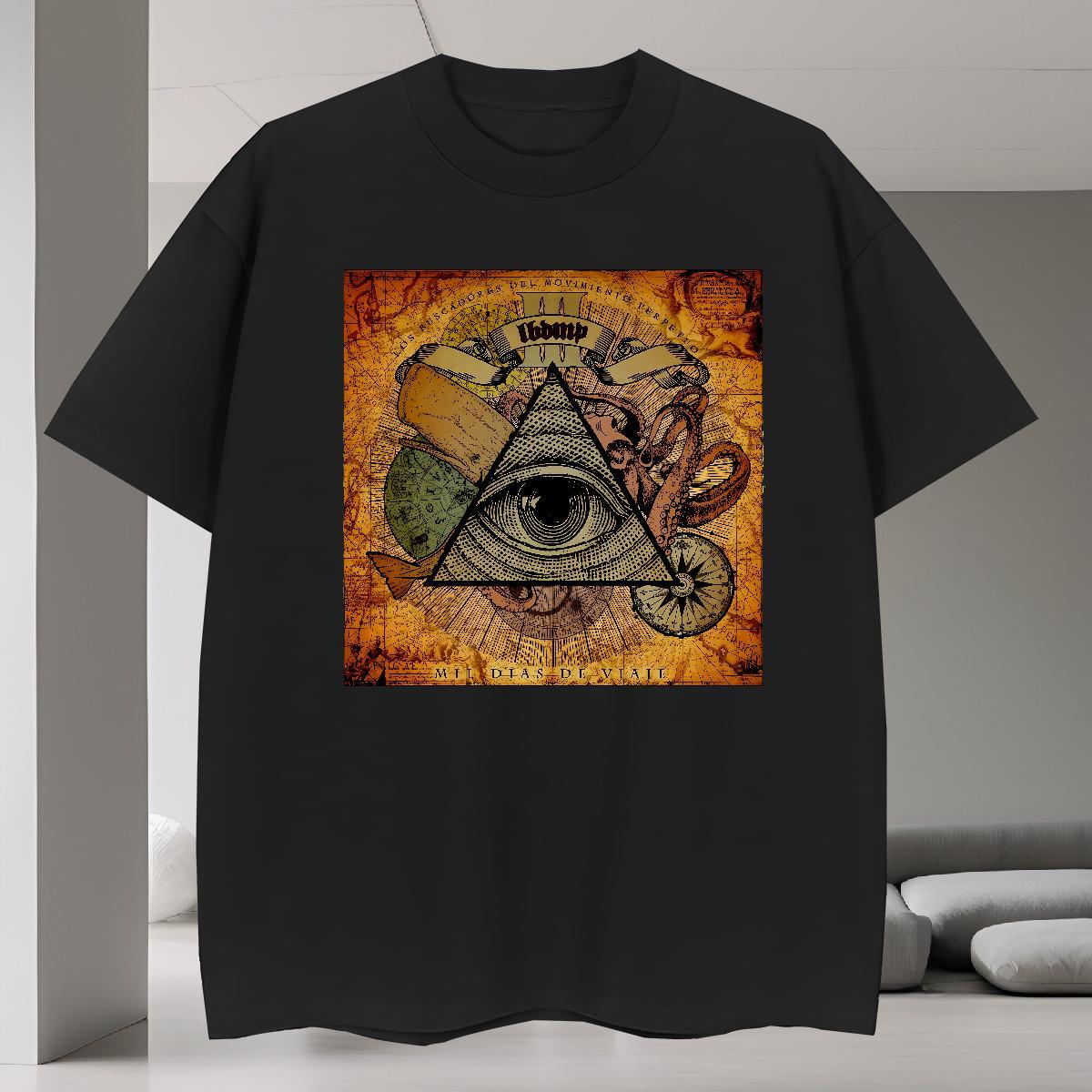Wholesale T-Shirts for Men 230g Pure Cotton eye of the devil Street wear Hip Hop Custom Print Oversized Short Sleeve O-Neck Mens Tshirts New Designer 