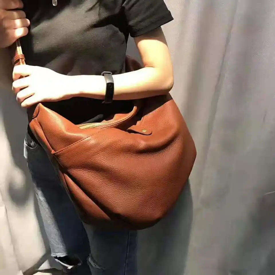 Genuine Leather New Ladies European And American Fashion Large Capacity Shoulder Casual Messenger Bags