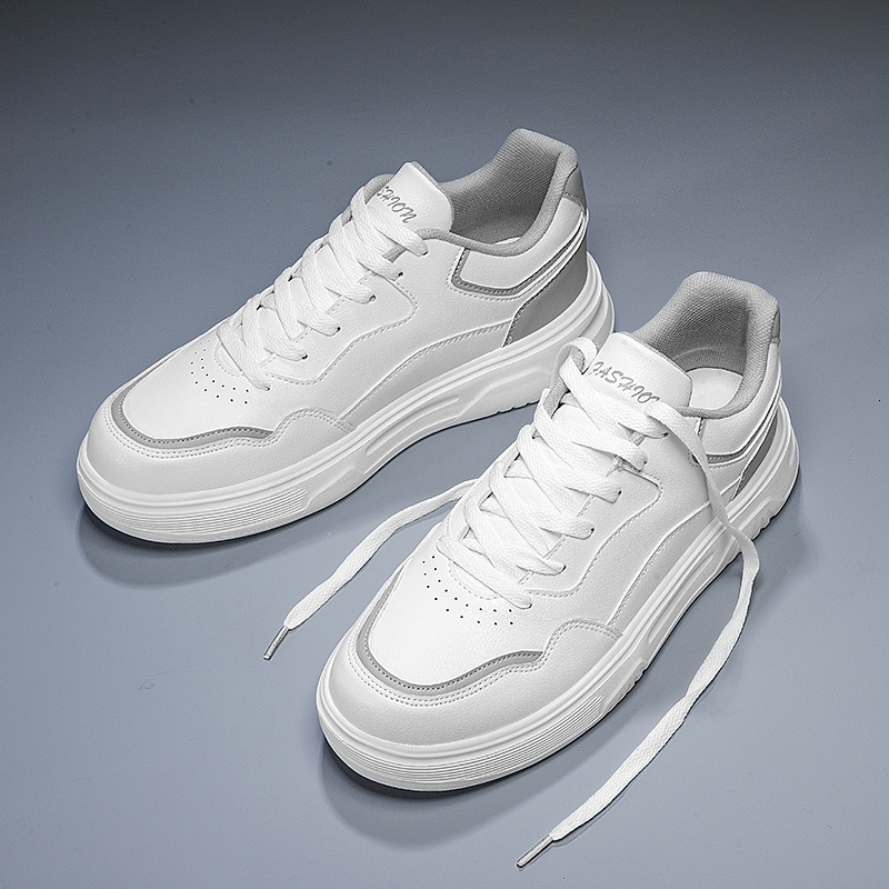 New Men Sneakers Casual Sports Lightweight PU Leather Breathable Lace Up Flat Shoe Anti Slip Training Shoes Classic Chic Ddmythur