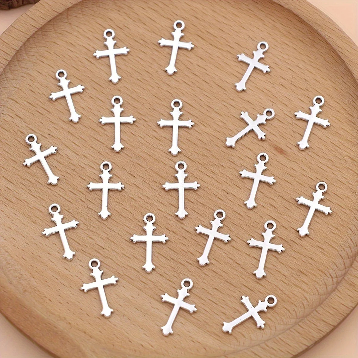 20pcs Silver Plated Cross Charms Pendants for Jewelry Making Bracelet DIY Handmade Necklace Earrings Accessories 241010