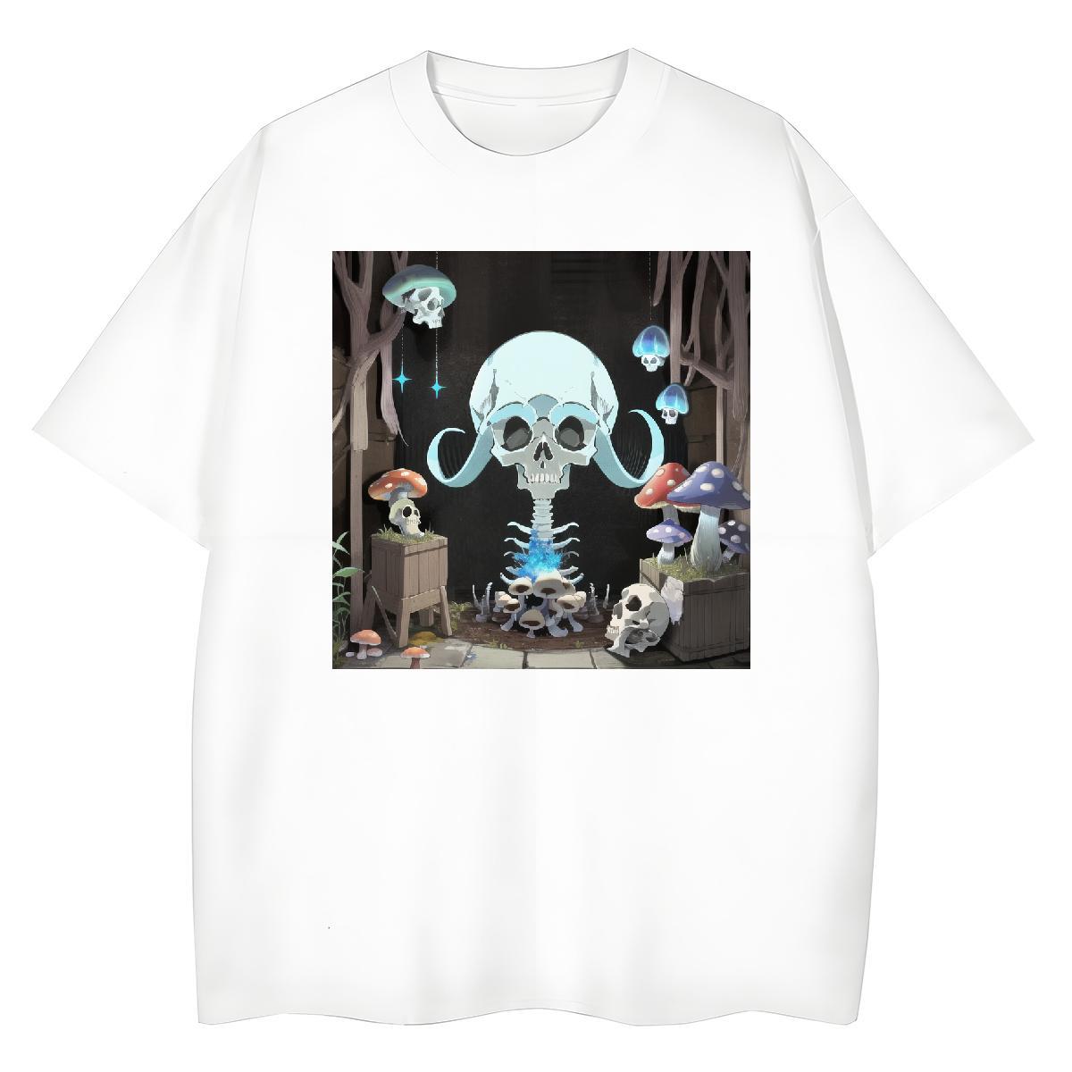 2024 Casual Women T Shirts 230g Pure Cotton Comfortable Sport skull Womens Tshirts Popular Oversized L-4XL Tees Shirts